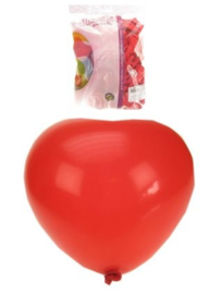 Helium ballon hart rood of wit 8 stuks