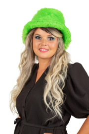 Pluche vissers hoed groen