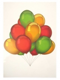 Adhesive tros ballonnen rood/geel/groen 35x50cm