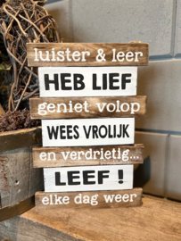 Tekstbord Luister & leer