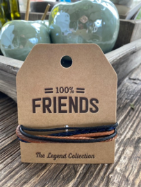 Leren armbandje 100 % friends