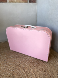 Set van 3 koffertjes karton roze met opdruk
