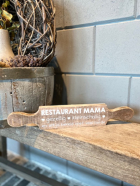 Tekstbord deegroller restaurant mama natural