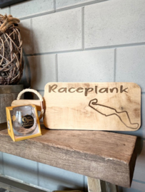 Cadeau pakket Race plank  circuit Assen + glas Lieve opa