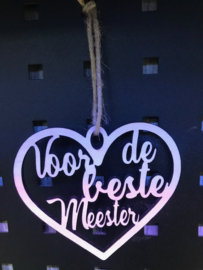 Houten hanger hartje Beste meester