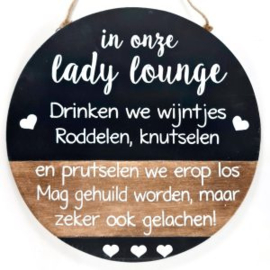 Tekstbord rond Ladylounge 40 cm