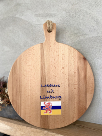 Serveerplank met de tekst Lekkers uit  Limburg