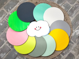Muurcirkel met figuur en kleur naar eigen keuze