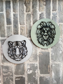 Muurcirkel combi leeuw en tijger 3D