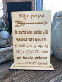 Tekstbordje mijn papa