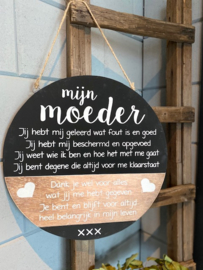 Tekstbord rond/groot Moeder