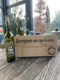 Serveerplank; Borrelplank van opa en oma - winelight met ledverlichting; Jullie zijn de leukste en liefste opa & oma