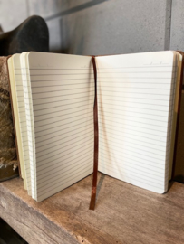 Notitieboek houtlook met de tekst meester bedankt voor alles