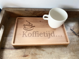Serveertray - Dienblad - Koffie - Rechthoek - Hout - 28x17x1,8 cm