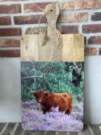 Serveerplank met foto-opdruk Schotse Hooglander maat 35x70 cm