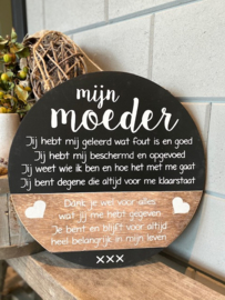 Tekstbord rond/groot Moeder