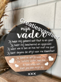 Tekstbord rond/groot mijn vader