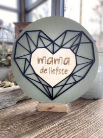 Muurcirkel Hart met de tekst Mama de liefste