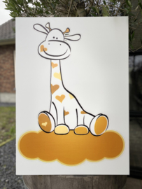 Geboortebord Giraf - 50x70 cm