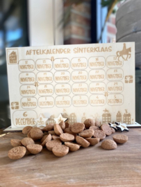 Houten aftelkalender sinterklaas