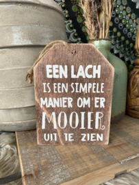 Houten hanger Een Lach