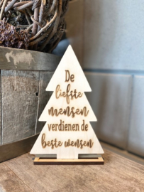 Kerstboompje staand De liefste mensen sierlijk