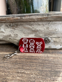 Familie sleutelhanger gepersonaliseerd met namen