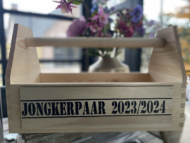 Houten (gereedschaps) kist met eigen tekst - foto