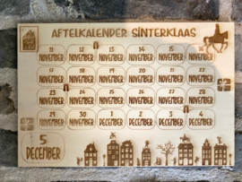 Houten aftelkalender sinterklaas