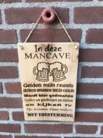 Tekstbordje Mancave Darten