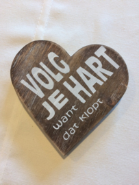 Teksthart "Volg je hart"