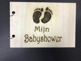 Houten kaft Mijn babyshower