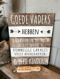 Cadeaupakket papa - vader / Tekstbord 30x40 cm goede vaders + flessenopener Mijn papa is de liefste