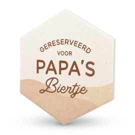 Onderzetter keramiek Gereserveerd voor papa's biertje