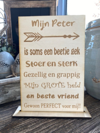 Tekstbordje mijn Peter