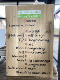 Eiken wandbord met je eigen tekst