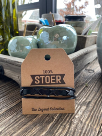 Leren armbandje 100 % stoer