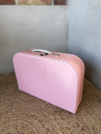 Koffertje karton roze maat S met eigen opdruk