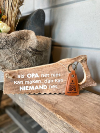 Cadeaupakket papa - vader / Houten zaag Als opa het niet kan maken, dan kan niemand het + sleutelhanger Mijn bonus opa/ vaderdag geschenk / vaderdag cadeautjes / verjaardag / opa / papa