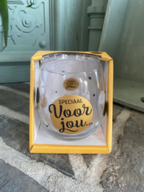 Wijn-waterglas met tekst SPECIAAL VOOR JOU