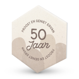 Onderzetter keramiek 50 jaar Proost en geniet ervan