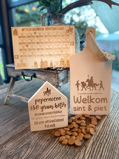 Sinterklaaspakket compleet -serveerplank Welkom Sint en Piet