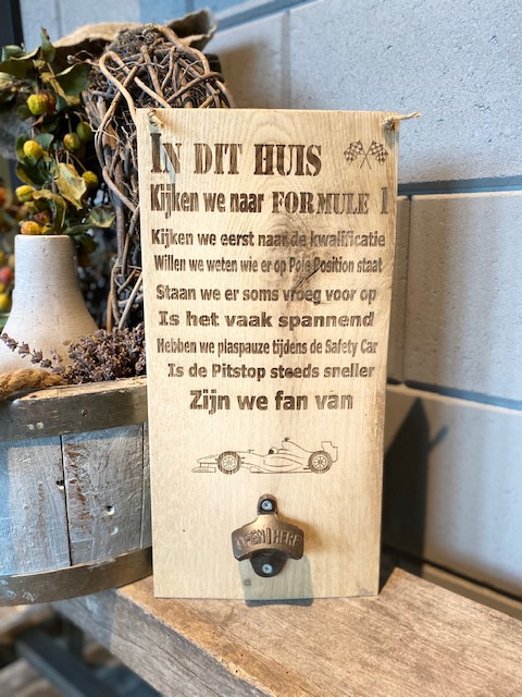 Geroosterd Opsplitsen Doornen Tekstbord voor de liefhebber incl opener | Tekstborden (ook mogelijk met  eigen tekst )(eikenhout) | Welkom in de Webwinkel van Creaties van hier