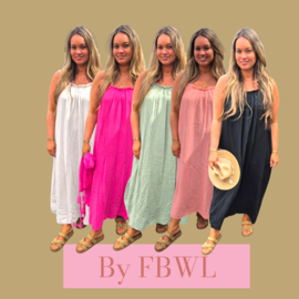 BIBI spaghetti wafelstofdress