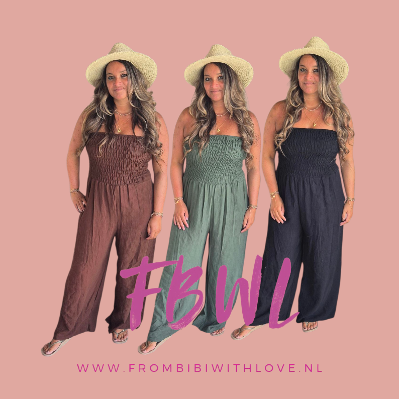 Jumpsuit wafelstof
