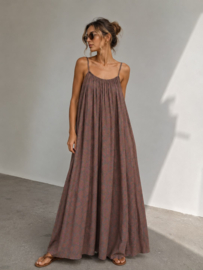 Print dress brown