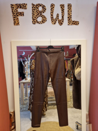 Bruine Norfy leatherlook legging 36 t/m 46