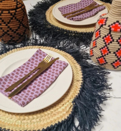 Raffia placemat zwart