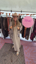 Suedine leopard fringe jacket