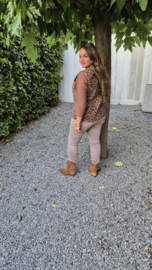 Teddy Camel/leopard gilet